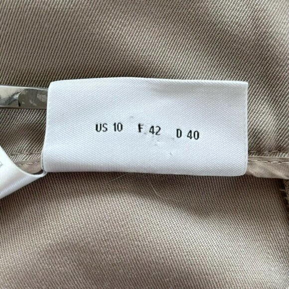 AKRIS Punto Women's Sz 10 Tan 100% Wool Pleated Dress Pants Trousers Side Zip - Picture 6 of 10